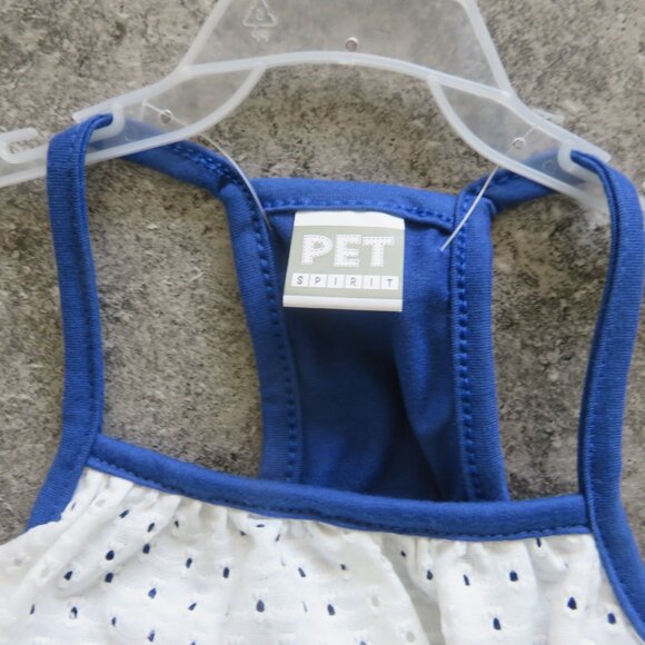 (#116) Pet Spirit Blue n White Ruffle Layered Dog Dress Size M - Picture 3 of 5